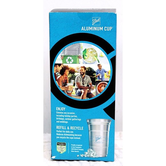 Ball Aluminum Cold Drink Cups 10 Pc 20 oz Reusable Refillable 100% Recyclable - Picture 3 of 11